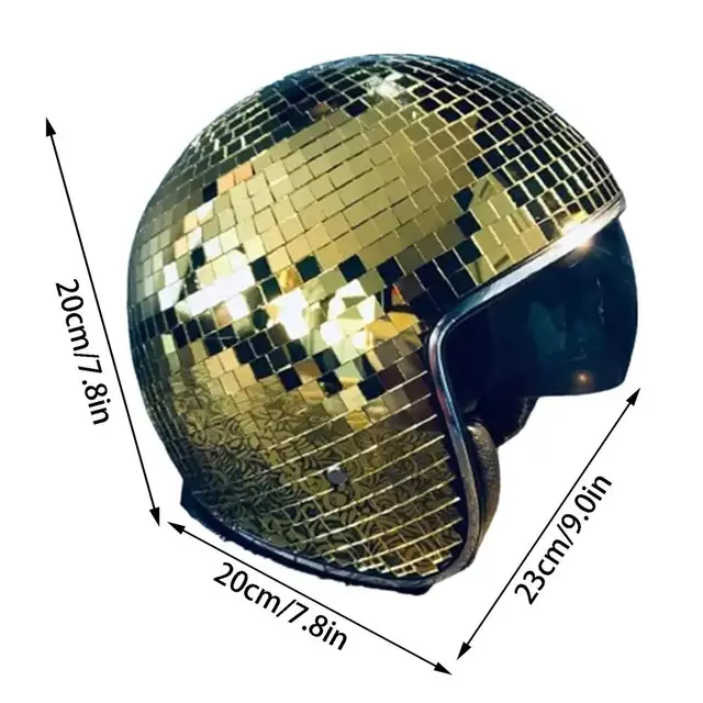 Disco ball Helmet Full GOLD with Retractable Visor. QUICK DELIVERY - .de