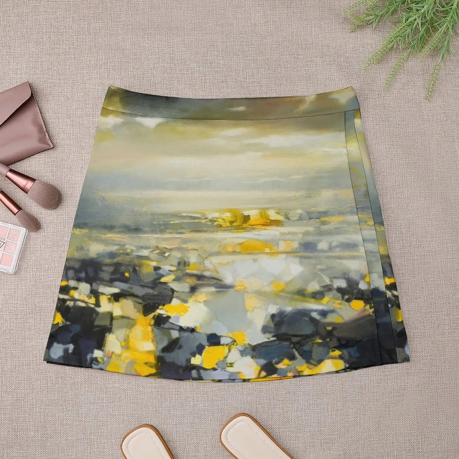 Yellow Matter Mini Skirt Clothing skirts for womens korean style skirt
