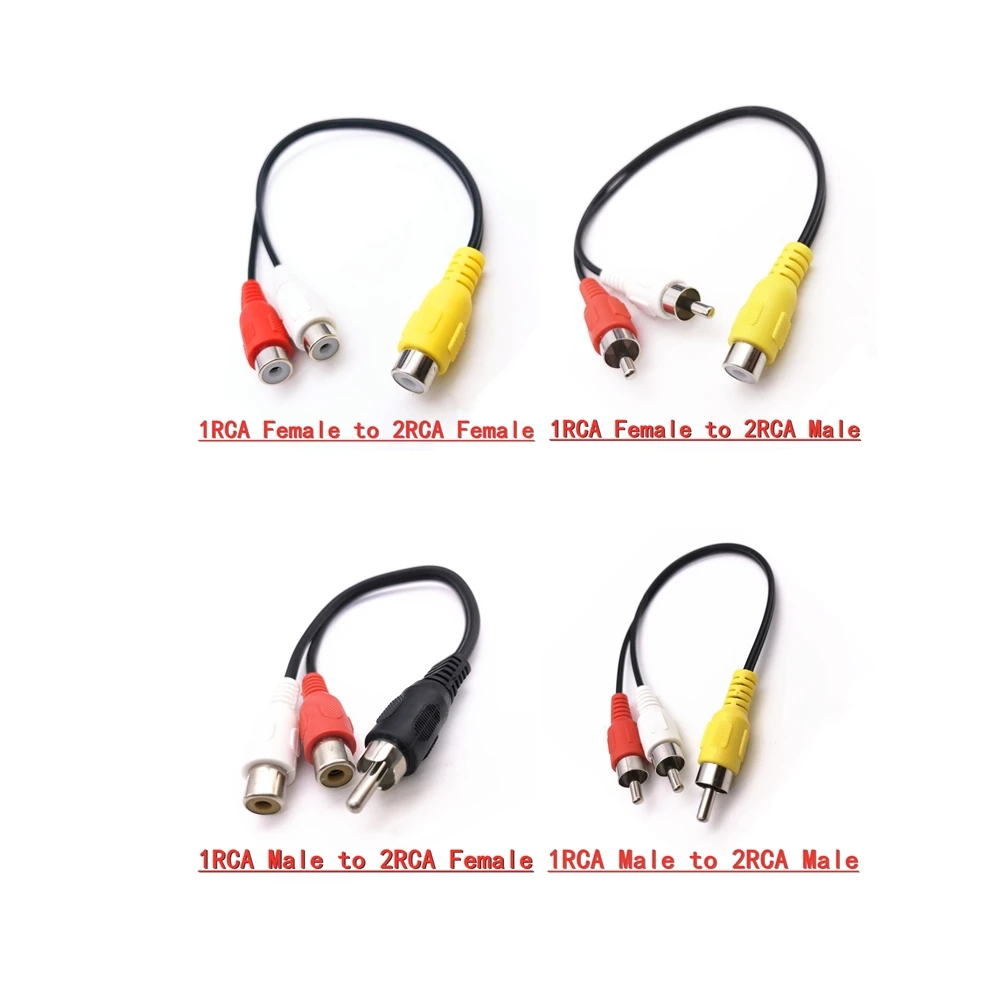 Gold-Plated RCA Audio Splitter Cable - Female to Male Adapter