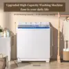 Washing Machine, Twin Tub Washing Machine Laundry Compact Washer spinner Combo with 40lbs capacity, 24Lbs Washer and 16 5