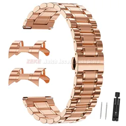 Elegant Solid Stainless Steel Strap for Butterfly Clasp Watch Band (Rose)