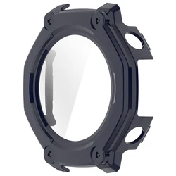 Durable Tempered Glass PC Case for Smartwatch - Full Protective Skin & Hard Shell Guard (Dark Blue)