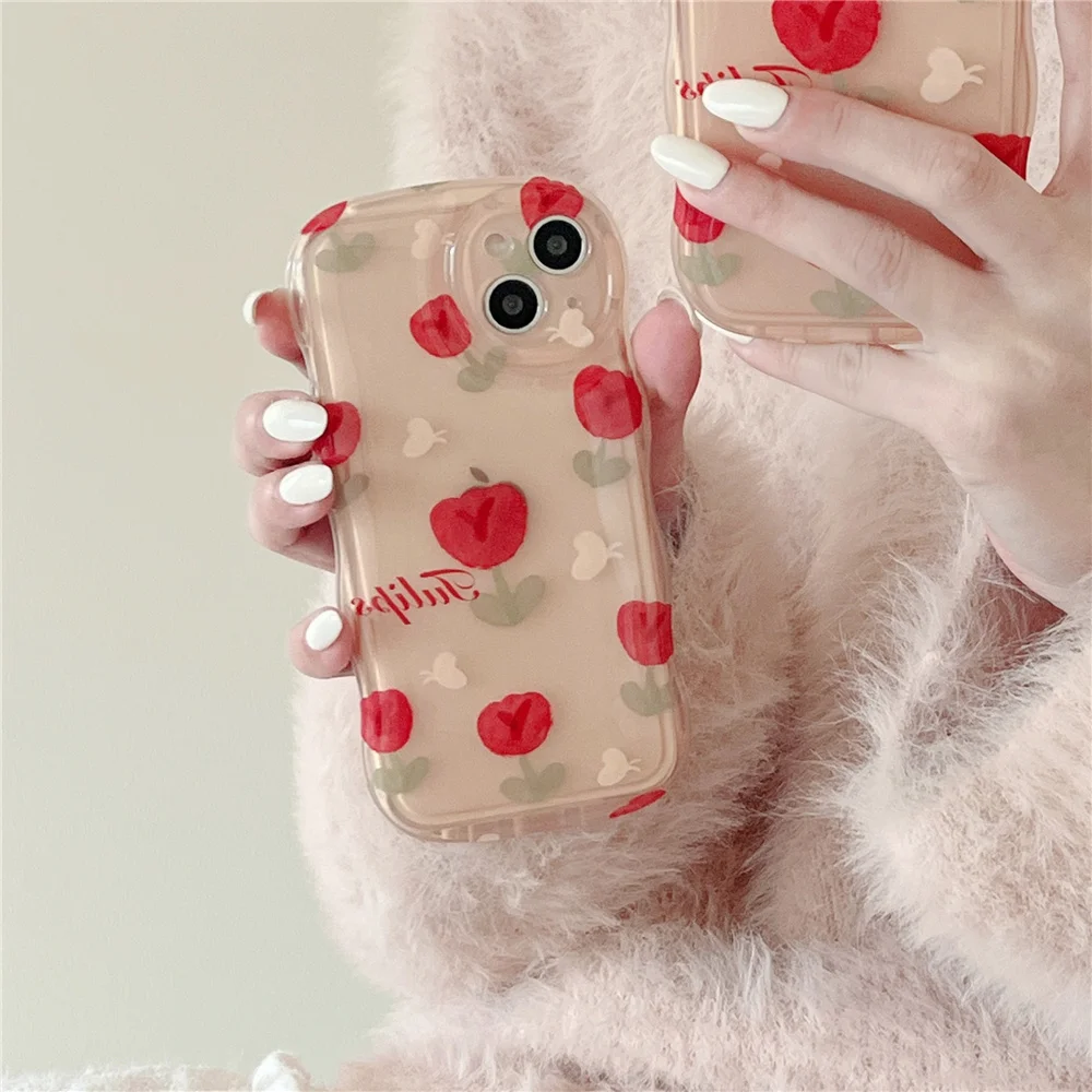 Custodia Per Telefono Tulip Flower Per Iphone 11 Custodia Iphone 13 14 Pro Max Funda Custodia Per Telefono Iphone 12 Iphone11 Iphone14 Cover Posterior