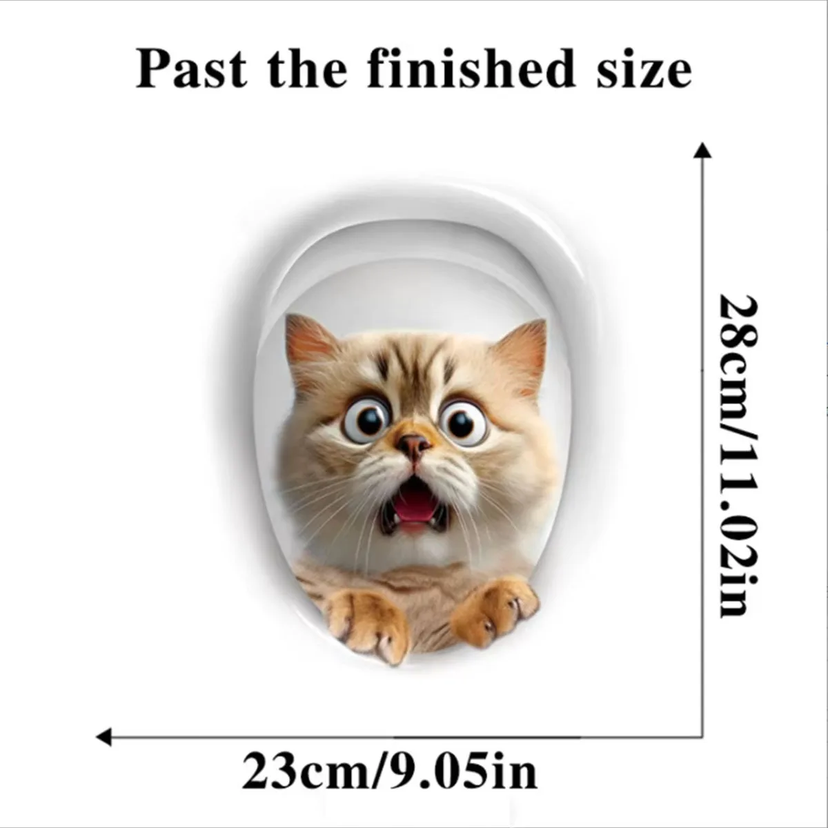 1pc Scary Cat Toilet Wall Stickers Unique Home Decoration Decal Fun Atmosphere