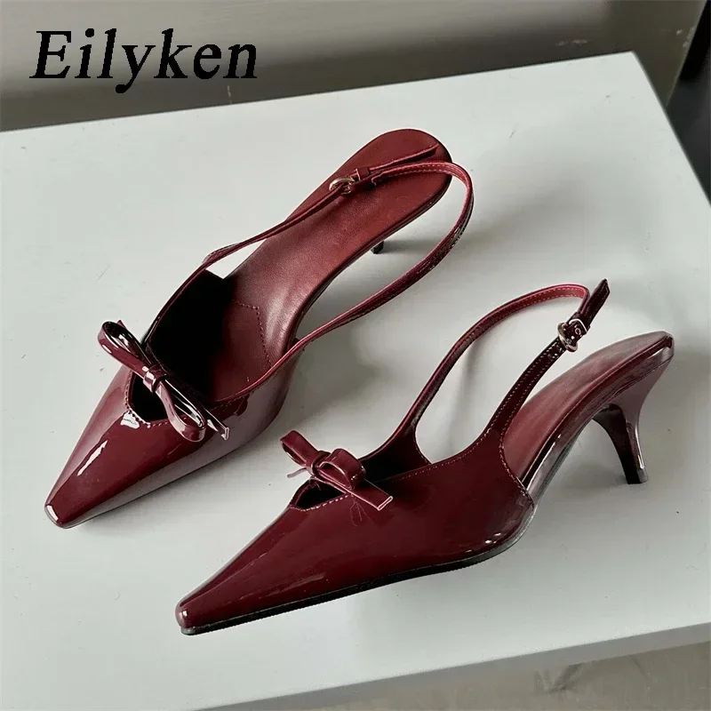 

Eilyken/модные туфли-лодочки с острым носком; Элегантные женские босоножки с ремешком на пятке и пряжкой на тонком каблуке; Женские свадебные туфли без задника