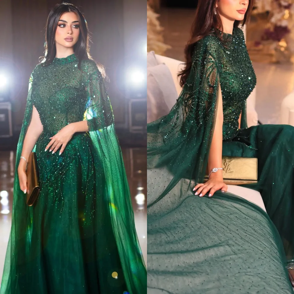 

Zhitomyr Elegant Fashion Jewel A-line Evening Dresses Paillette Rhinestone Stole Organza Custom Dress