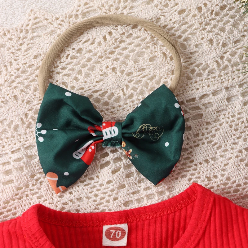 ma&baby 0-18M Christmas Newborn Infant Baby Girls Rompers Long Sleeve Letter Santa Hat Print Jumpsuit Headband Xmas Outfits D05
