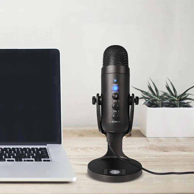 

Конденсаторный микрофон, USB-микрофон для студийной записи, подкастинга, пения, подставка для компьютера