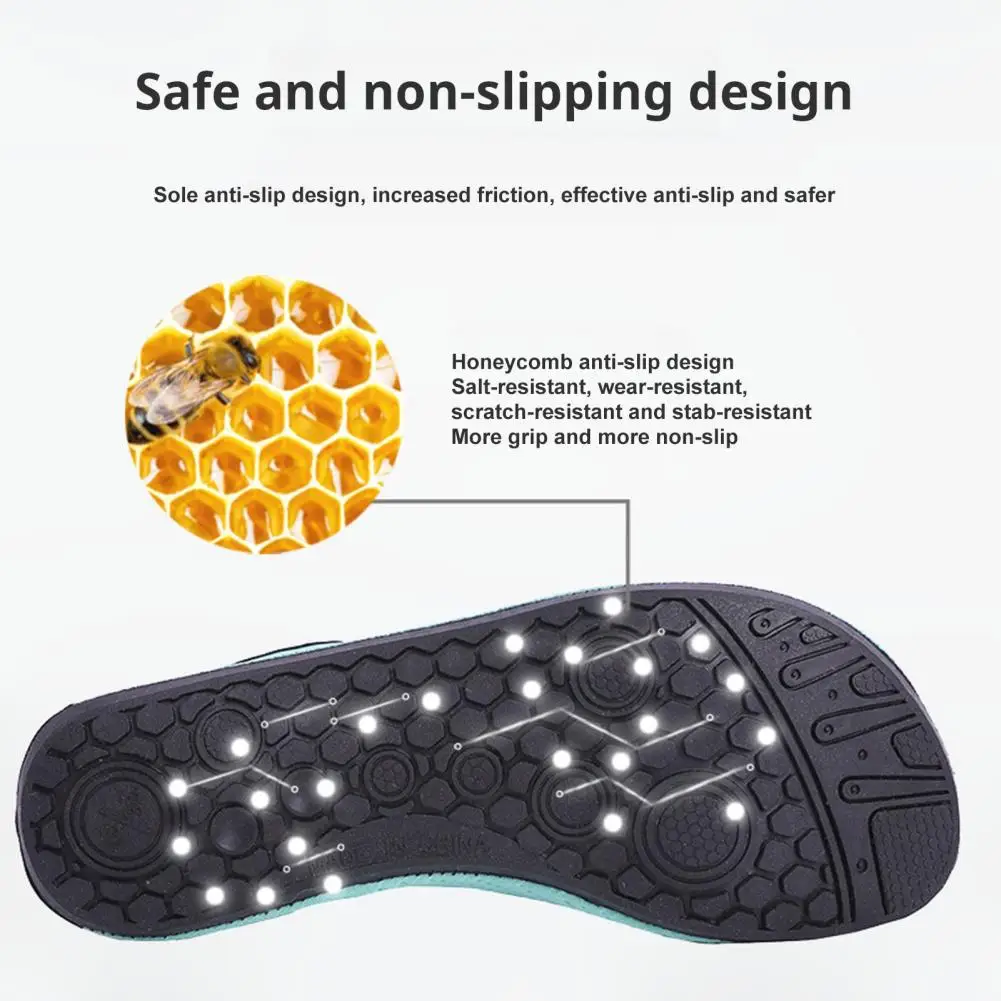 1 Pair Stream Tracing Shoes Thermoplastic Rubber Sole Microfiber Aqua Shoes Beach Footwear Anti-Slip Heel Patch Wading