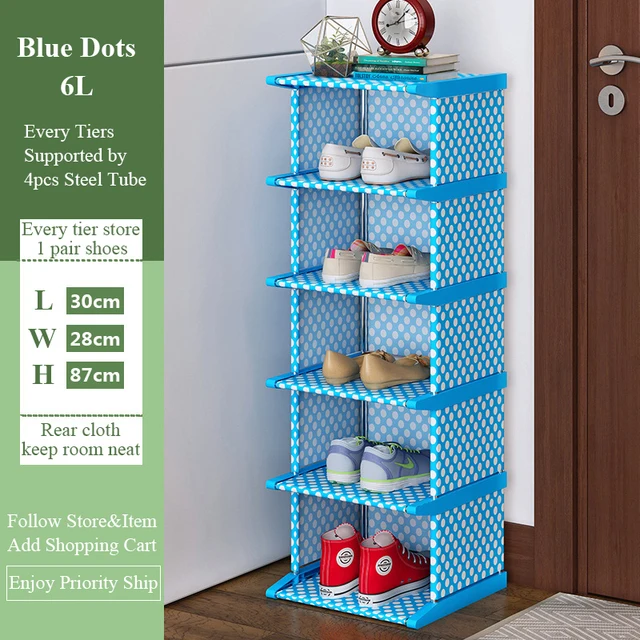 6 layers Standing Shoe Rack Dustproof Shoes Cabinet Assemble Shoe Organizer Shelf Top-quality Corner Closet Holder 2
