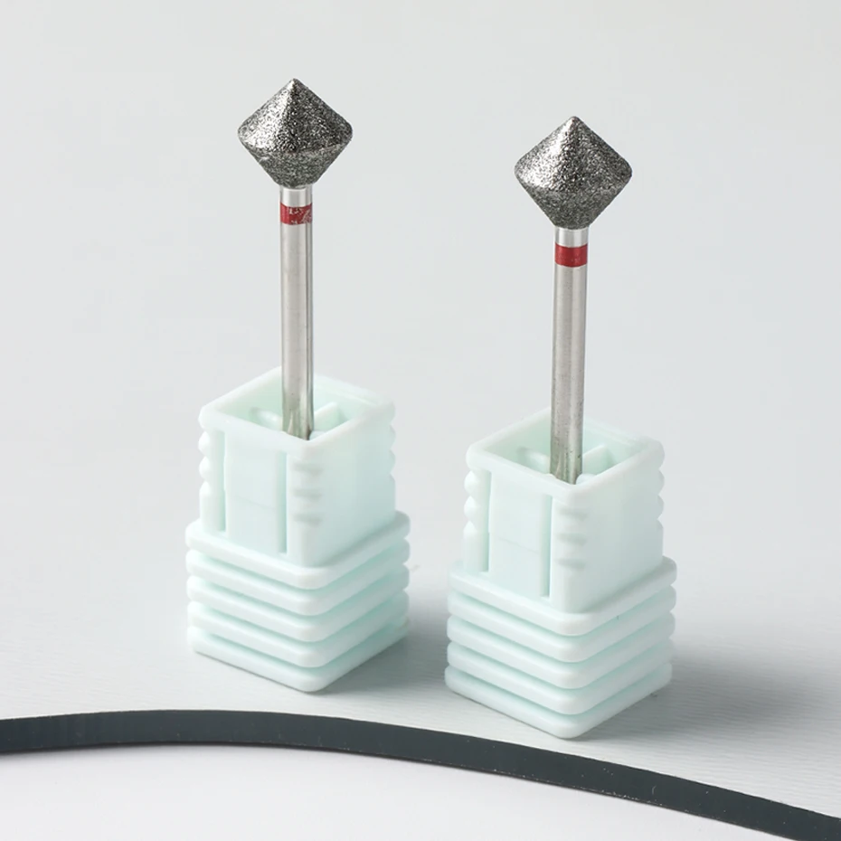 네일 연마 및 마무리용 마름모꼴 다이아몬드 에머리 그라인딩 헤드 1개, 헤드 모양 연마 팁 네일 쉐이핑 매니큐어 도구