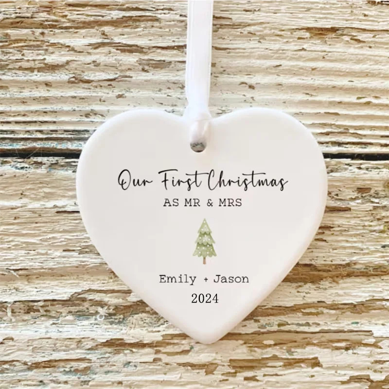 Erste Weihnachten verheiratet Ornament Herr Frau Baum Weihnachtsschmuck Weihnachtszubehör Dekorationen Vintage Weihnachtsmann Geschenk Neujahr – Detail 5