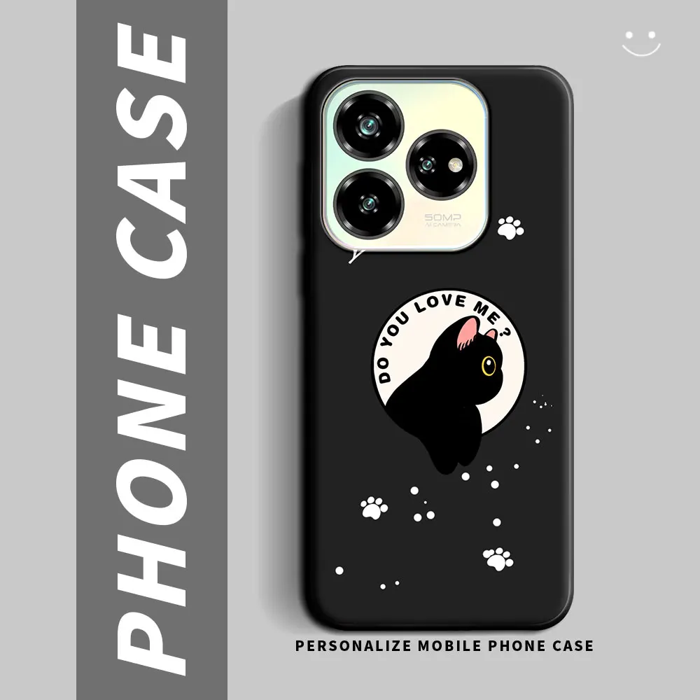 Cartoon Cute Cat Flower Shockproof Silicone Phone Case - Soft and Stylish Back Cover