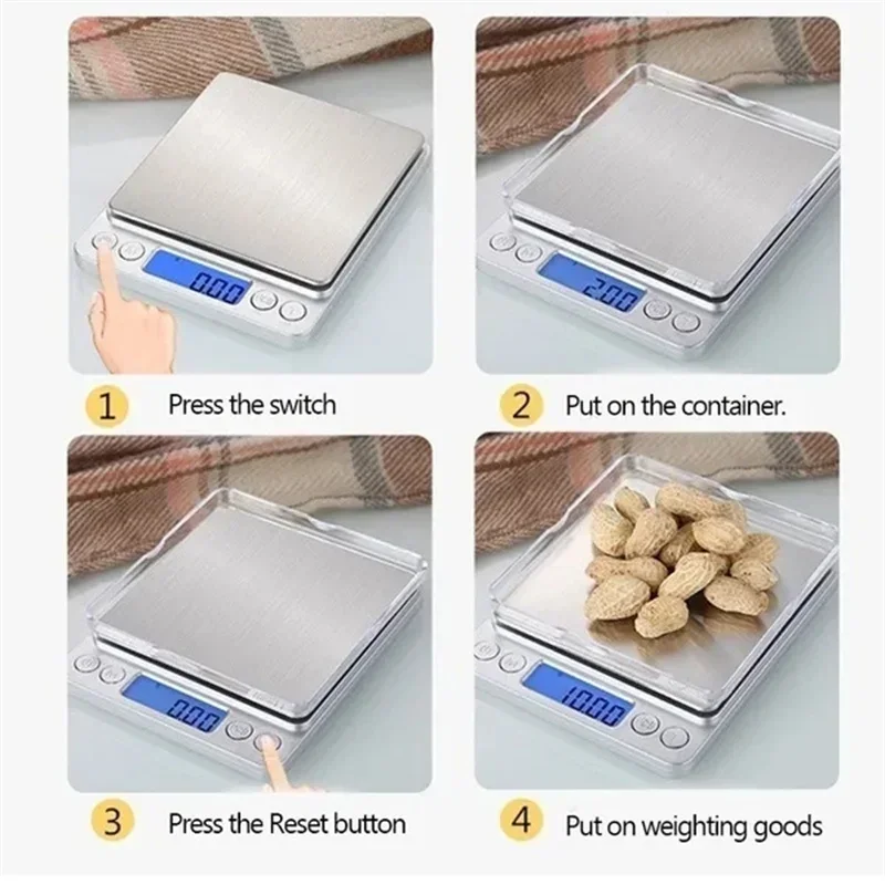 Digital Kitchen Scale Kitchen Measuring Scales Mini Pocket Precision Jewelry Electronic Balance Weight Gold Gram Scale Food Bar