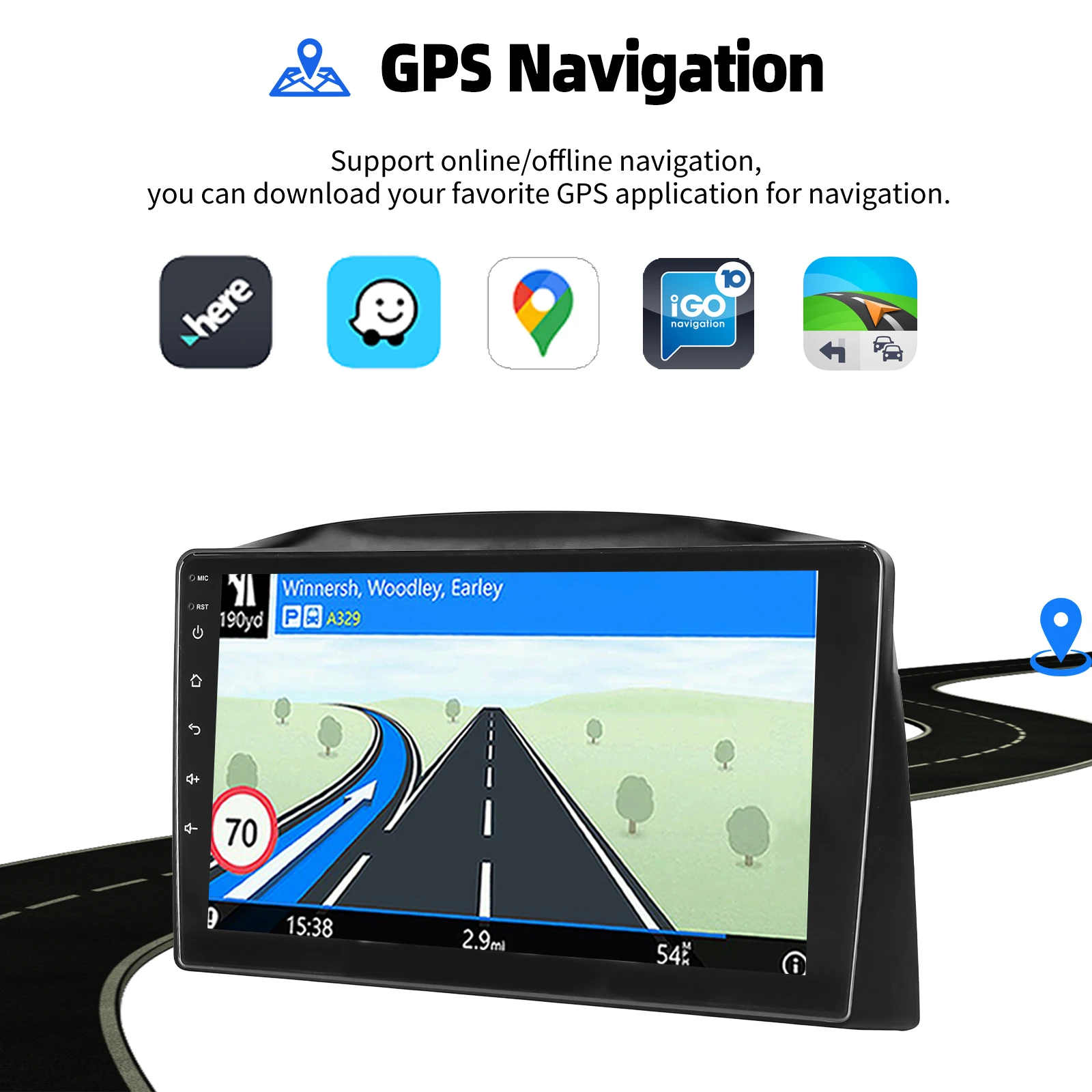 ESSGOO 10 Zoll IPS-Touchscreen-Display Android 15 Kabellos Carplay Android auto Für Jeep Grand Cherokee 2005-2007 Autoradio GPS-Navigation Mirror link ASP Sound WLAN SWC RDS FM USB Bluetooth – Detail 9