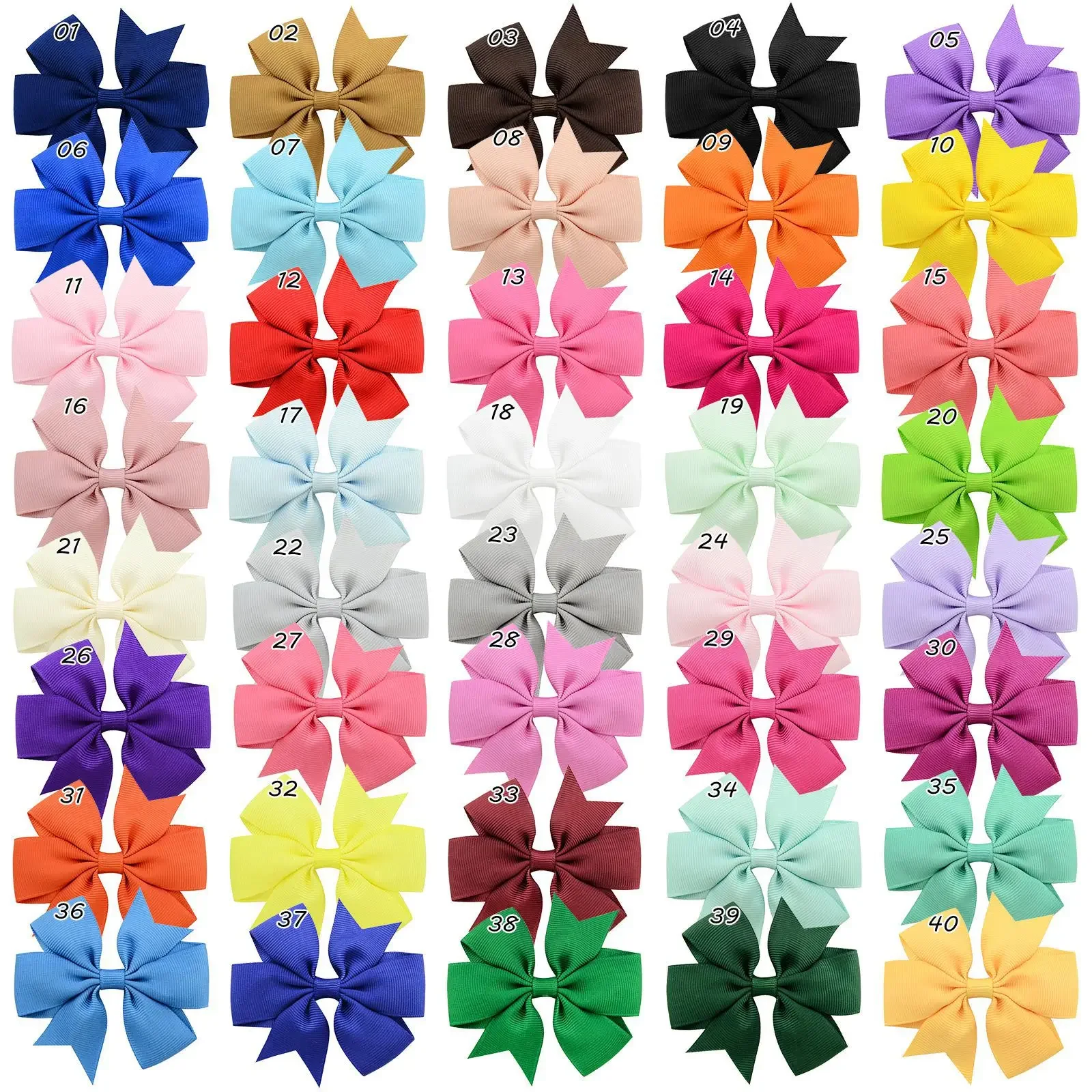 Vibrant Solid Grosgrain Ribbon Hair Bows for Girls - Boutique Hair Clips & Accessories