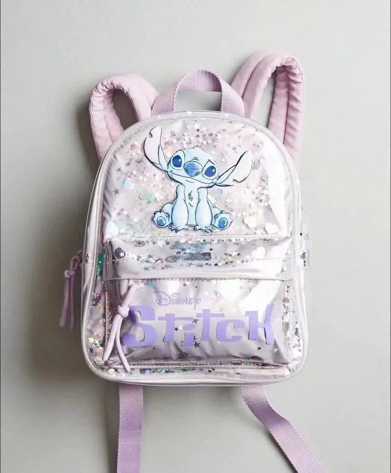 Disney spring new children's backpack Girl Stitch press plastic backpack cartoon mickey mouse