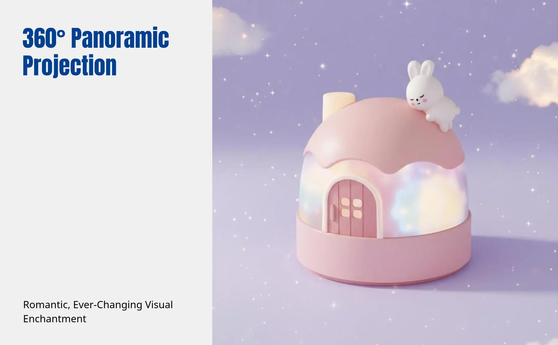 Cartoon Bunny Star Projector, Night Light Music Box for Kids, Rotating Galaxy Lamp, Girls Bedroom Ceiling, Timer