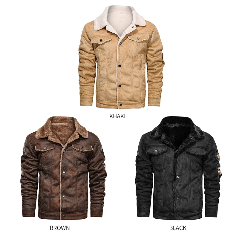Men's  Artificial Fur Collar Jacket,PU Leather Vintage Steam Pocket Punk Gothic Retro Coat 4