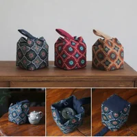 Cotton Teacup Storage Bag Ceramic Glass Lidded Bowl Travel Organiser Drawstring Bags Multifunctional Portable Organizer Handbag 1
