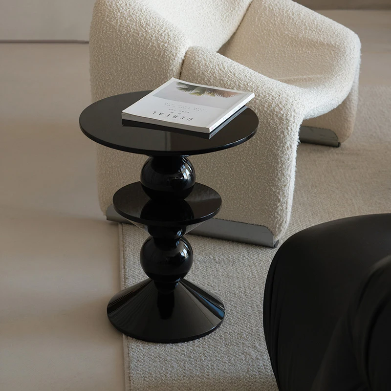 Small Round Coffee Tables Luxury Makeup Bedroom Bistro Black Coffee