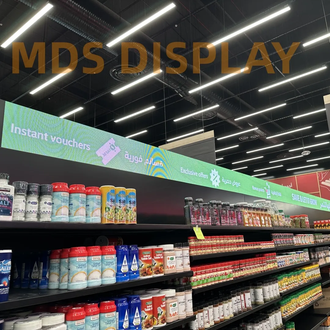 

2023 New Technology P1.875 LED Shelf Display Screen Easy Installation Smart Control Supermarket Retail Shopping Advertising