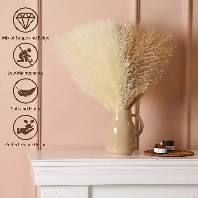 Artificial Pampas Flowers 10pcs Boho Home Decor