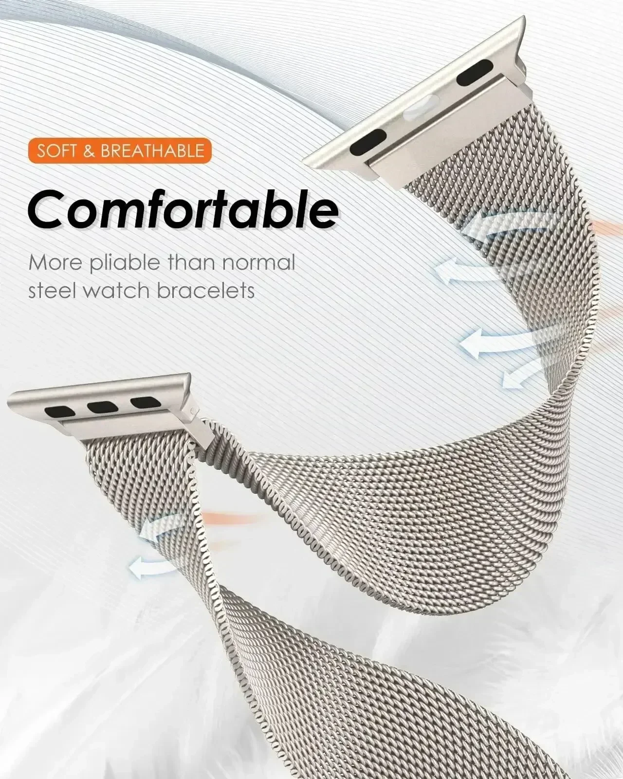 Milanese Loop Strap For Apple Watch Band 49mm 44mm 40mm 45mm 41mm Metal Stainless Steel Bracelet Iwatch Series 4 5 6 7 8 9 Ultra