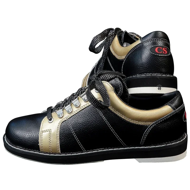 Mens Bowling Shoes Skidproof Sole Breathable Genuine Leather Sneakers Outdoor Bowling Shoes Trainers Large Size Eu 38-47