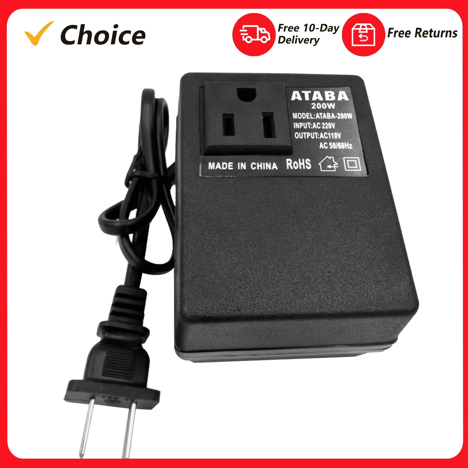 Intelligent Efficient Household 200W AC 220V To 110V Step Down Transformer Voltage Converter Travel Power Adapter