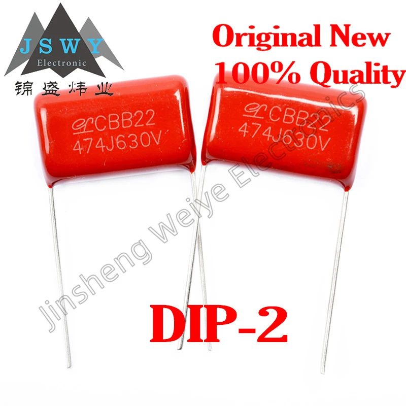 5~50PCS CBB22 Capacitor 630V 474J 474K 0.47UF 470NF 20MM P20 Film Capacitor Brand New Good Quality ecwu1474kcv smd metallized film capacitor 0 47uf 100vdc 10% pen film 3022 470nf ecw u1474kcv cbb polyester capacitor