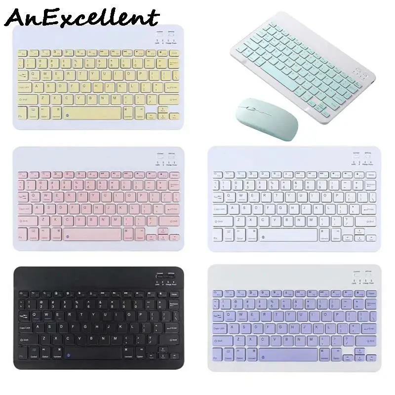 

Wireless Bluetooth-compatible Keyboard Dual Mode Mouse Set For iPad Phone Tablet Macbook Home Office Mini Rechargeable Keyboard