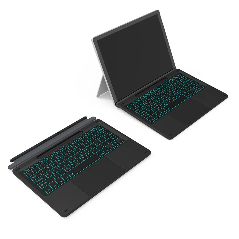 Teclado Magnético sem Fio para Microsoft Surface Pro x Teclado Retroiluminado Trackpad Teclado Russo Espanhol Árabe - Imagem 2