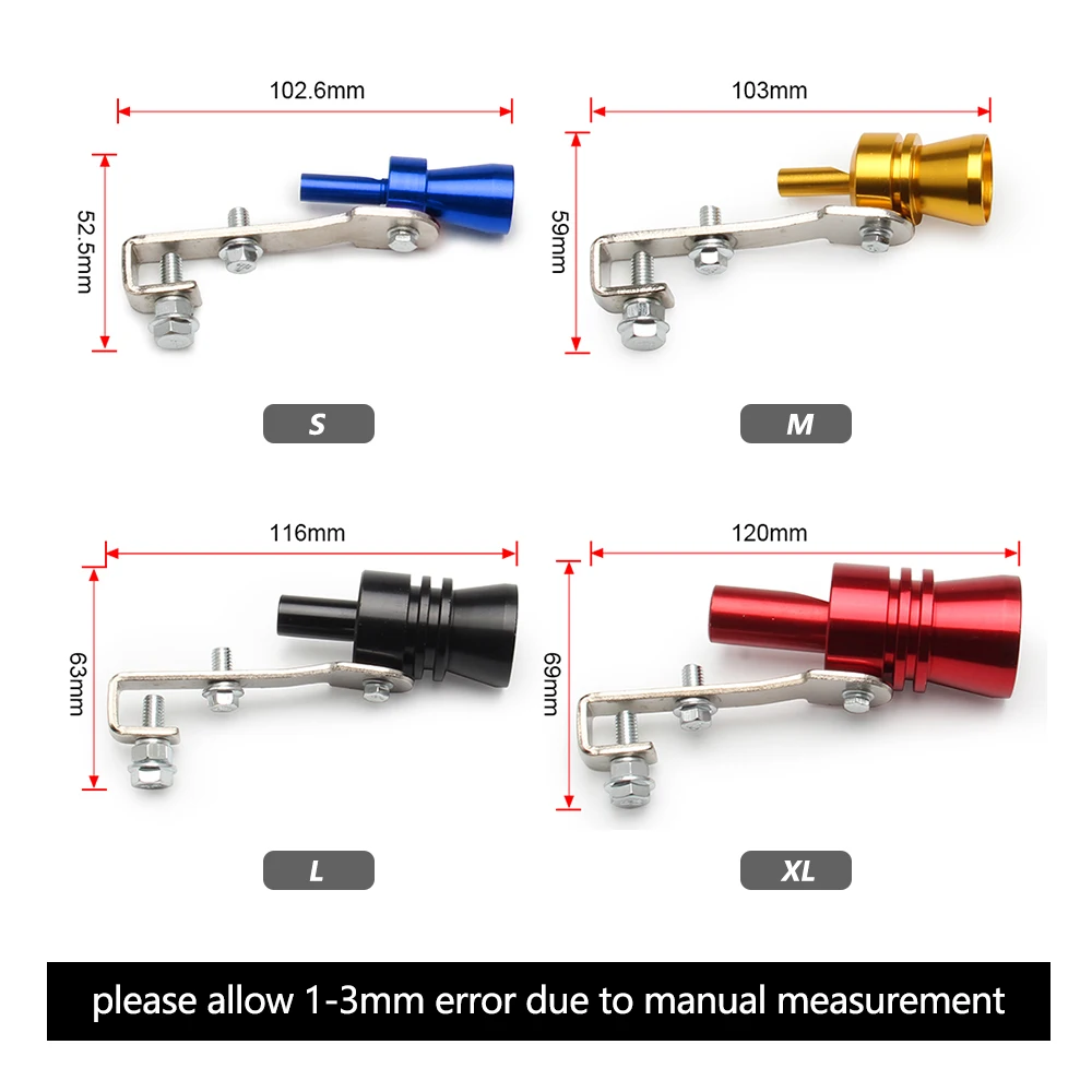 Universal Simulator Whistler Exhaust Fake Turbo Whistle Pipe Sound Muffler Blow Off Car Styling Tunning S/M/L/XL