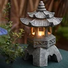 Outdoor Solar Lights, Chinese Zen Stone Pagoda Pieces, Garden Landscape Lights, Small Palace Lights, B & B Decorative Lights 3