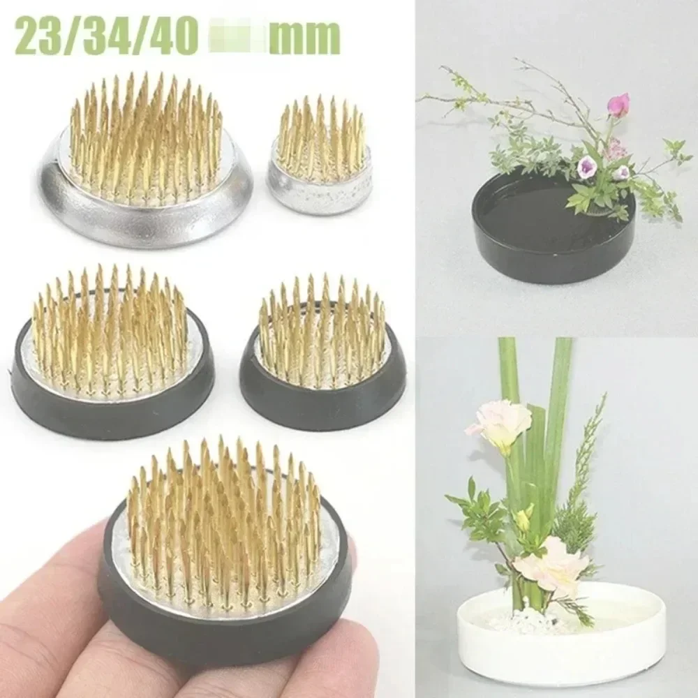 Flower Arrangement Tool Ikebana Holder Round Metal Pin Insert Base Kenzan Frog Art Fixed