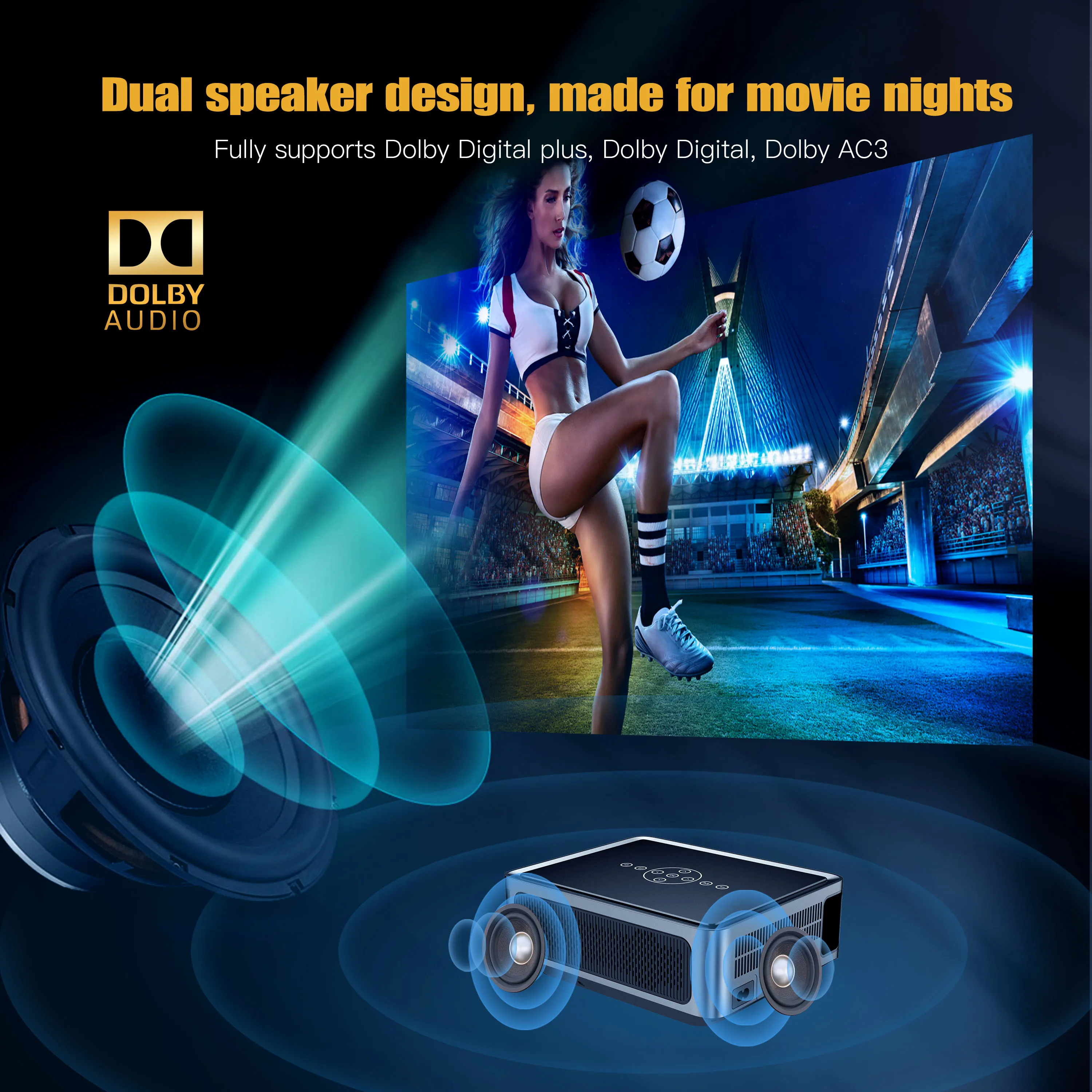 X1PRO 4K HDR Projector Android9 Dolby 300ANSI Amlogic T972-H 1920*1080P Wifi 2T2R BT Home Cinema School Office Smart Projector