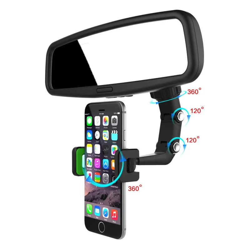 Olaf Car Phone Holder Multifunctional 360° Rotatable Review Mirror