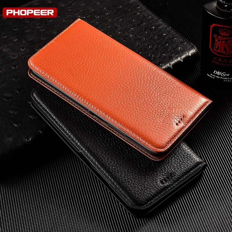 Premium Genuine Leather Flip Wallet Phone Cover