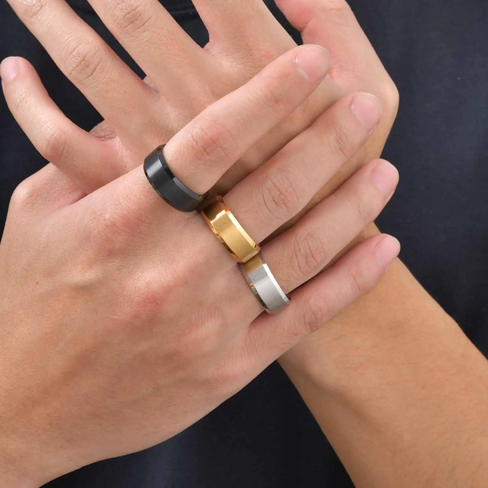 Vnox 2026 Neue Ringe für Männer und Jungen, Klassischer Edelstahl-Ehering, Jubiläums- und Geburtstagsparty-Ring, Paar-Schmuckgeschenk
