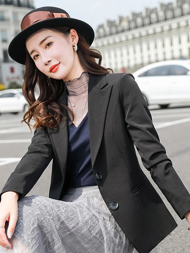 High-quality Blazer Straight and Soft Jacket Office Lady Style Coat Business Formal Work Wear Candy Color Tops