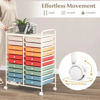 20-Drawer Rolling Organizer Storage Cart 5