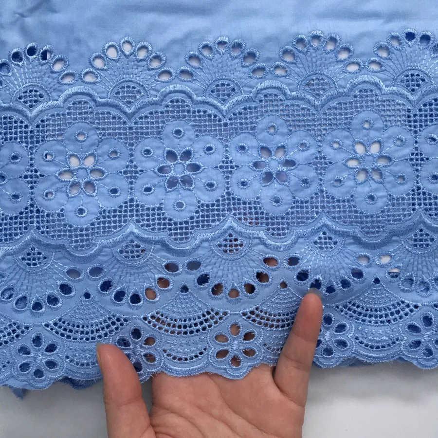 Blue Swiss Voile Lace Fabrics Blue Swiss Voile Lace Fabrics