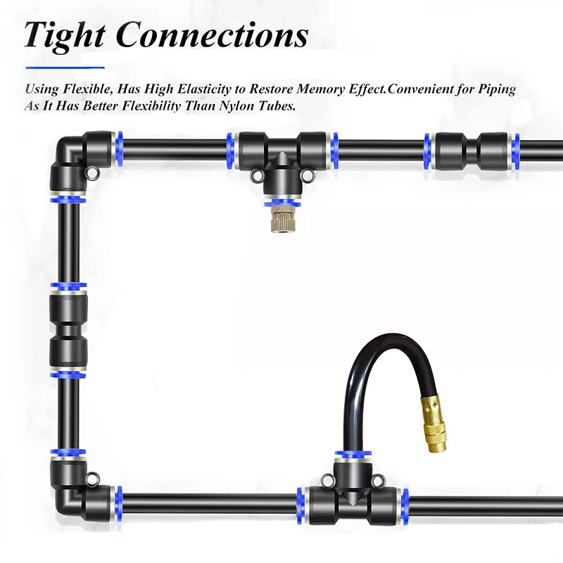 5M 10M 20M PE Hose 6mm 8mm Pipe Tubing For Misting Cooling System Outdoor Backyard Garden Irrigation Sprinkler Misting Fittings garden hose plastic hose water hose silicone tube plastic tube acrylic tube