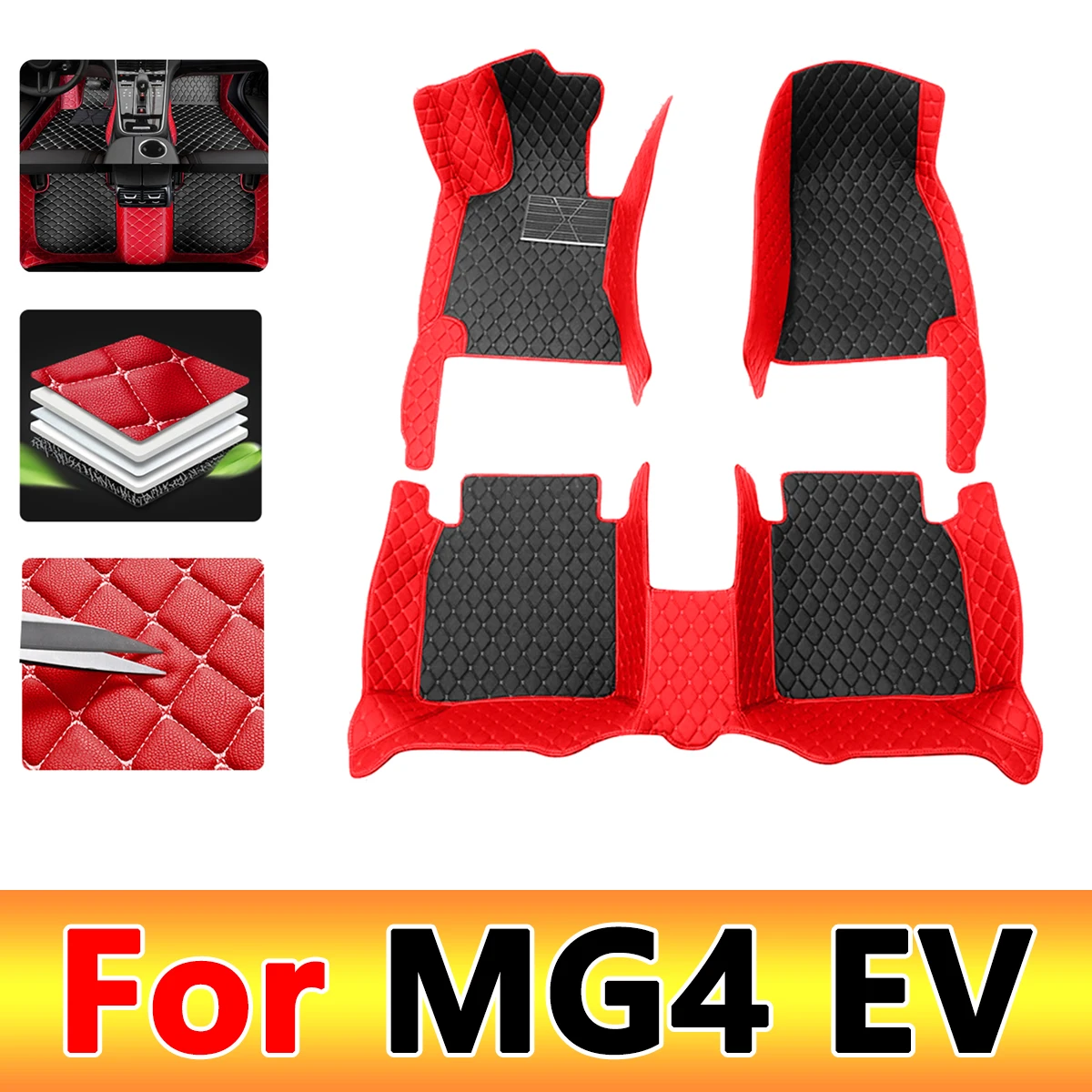 

Car Floor Mats For MG4 EV MG Mulan EH32 2022 2023 2024 Hatchback Rug Leather Mat Cubre Pisos Para Autos Car Accessories Interior