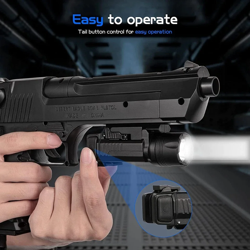 Tactical Aluminum Flashlight with 1000LM for Handgun Rifle