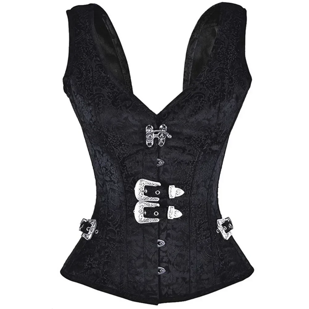 12 Steel Boned Steampunk Corset Vest Women Vintage Gothic Overbust Bustiers Shapewear Corselet