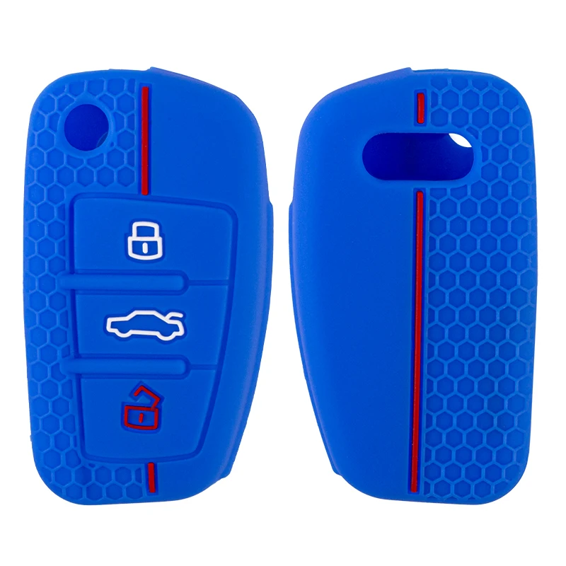 1 Pcs Silicone Car Key Fob Cover For Audi A1 A3 A6 C5 C6 Q3 Q2 Q7 TT TTS R8 S3 S6 RS3 RS6 A4