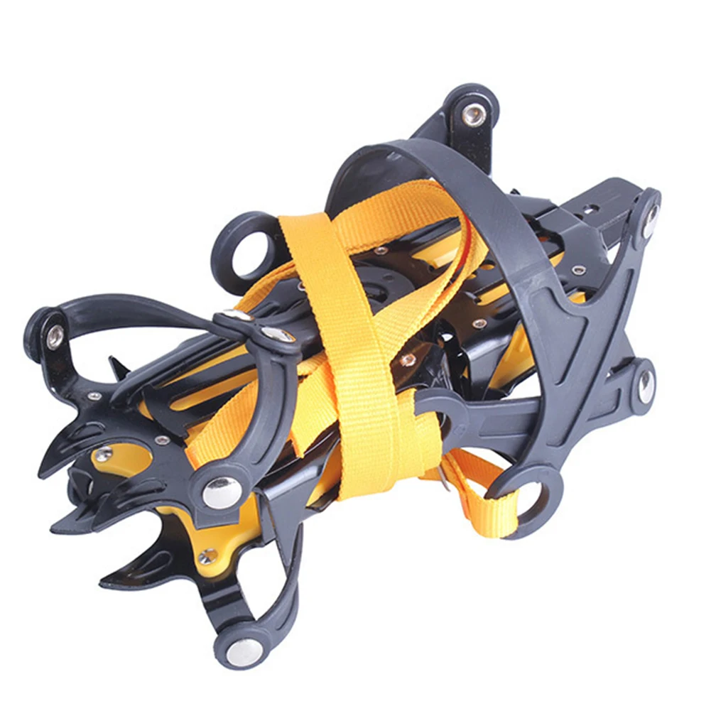 

1 Pair Ice Crampons Stainless Steel 10 Teeth Mountaineering Cleats Anti-Slip with Carry Bag for Hiking Climbing Fishing Jogging