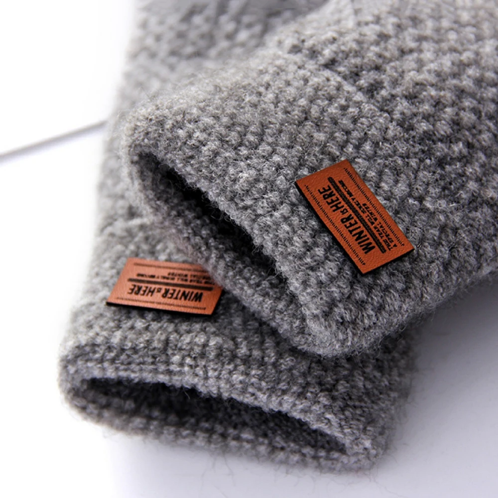 Winter Fingerless Gloves For Women Men Thick Elastic Knitted Alpaca Wool Warm Half Finger Mittens Outdoor Driving Gloves Unisex
